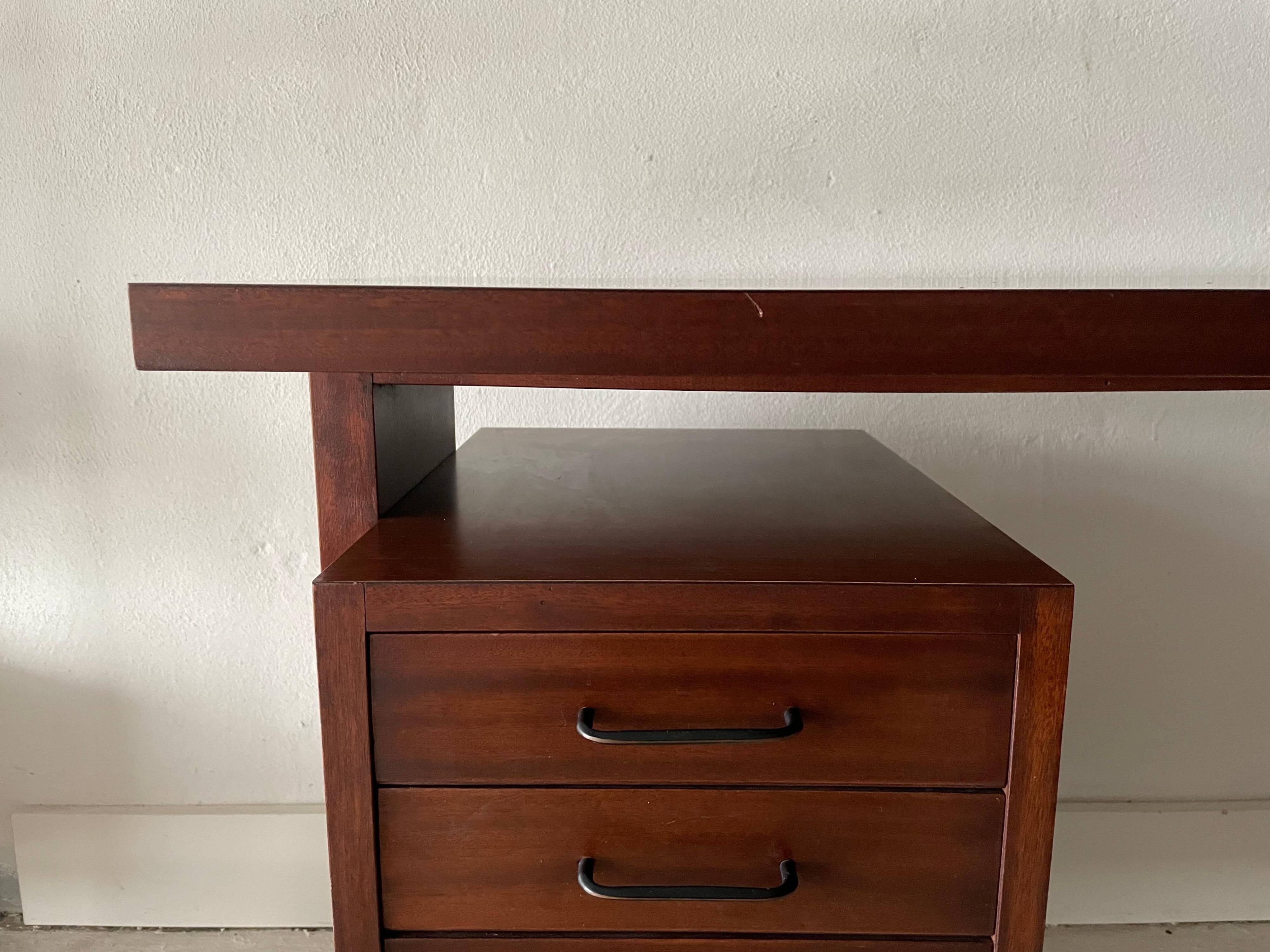 Mid-century modern Italian desk with 5 drawers, 1960s, Italy