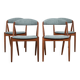 Midcentury Danish set of 4 dining chairs in teak by Kai Kristiansen 1960s