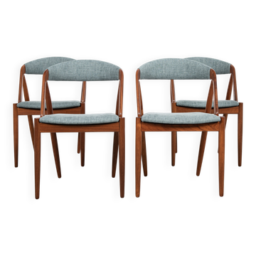 Midcentury Danish set of 4 dining chairs in teak by Kai Kristiansen 1960s