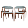 Midcentury Danish set of 4 dining chairs in teak by Kai Kristiansen 1960s