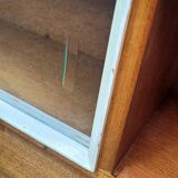 Vintage wooden display cabinet shelf unit – 195 cm