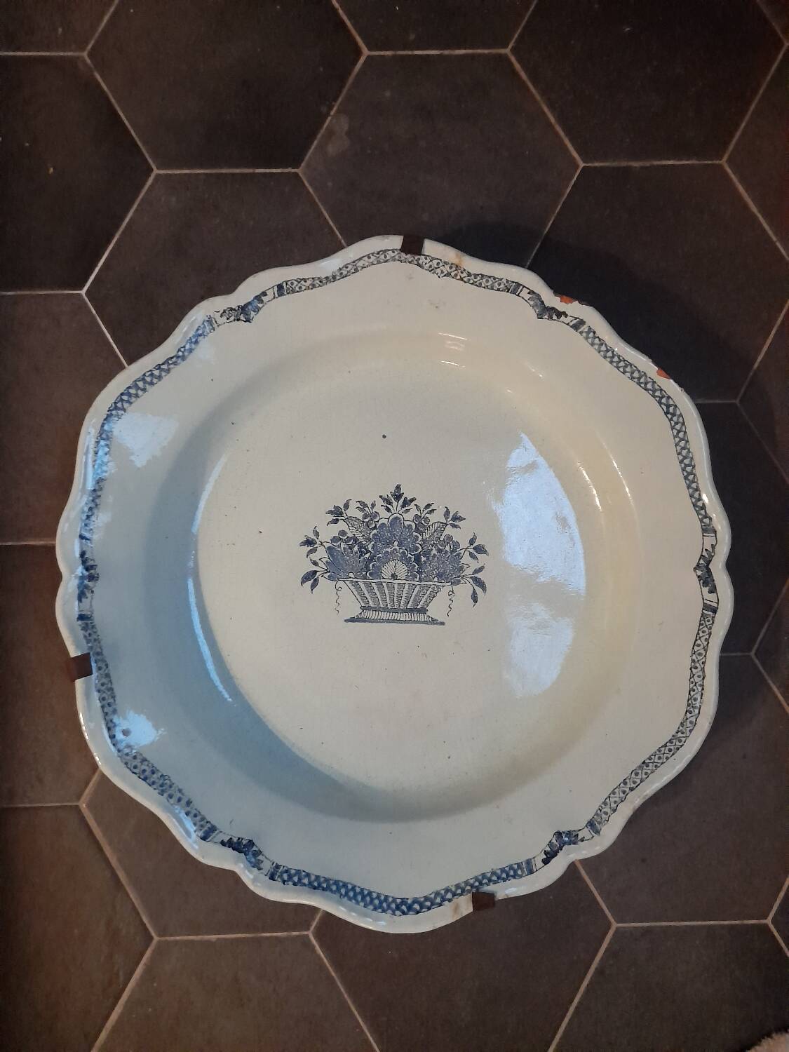 Old round plate