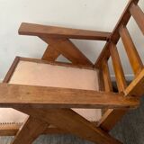 Pair of compass-legged armchairs, 1960s