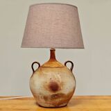 Lampe en grès céramique moderniste a deux anses  année 50