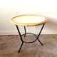 Coffee table in rattan and black metal 1960