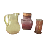 Suite of 3 pieces of biot glassware