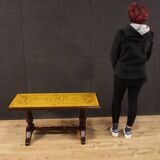 Italian coffee table in wood with marble top from the 60s
