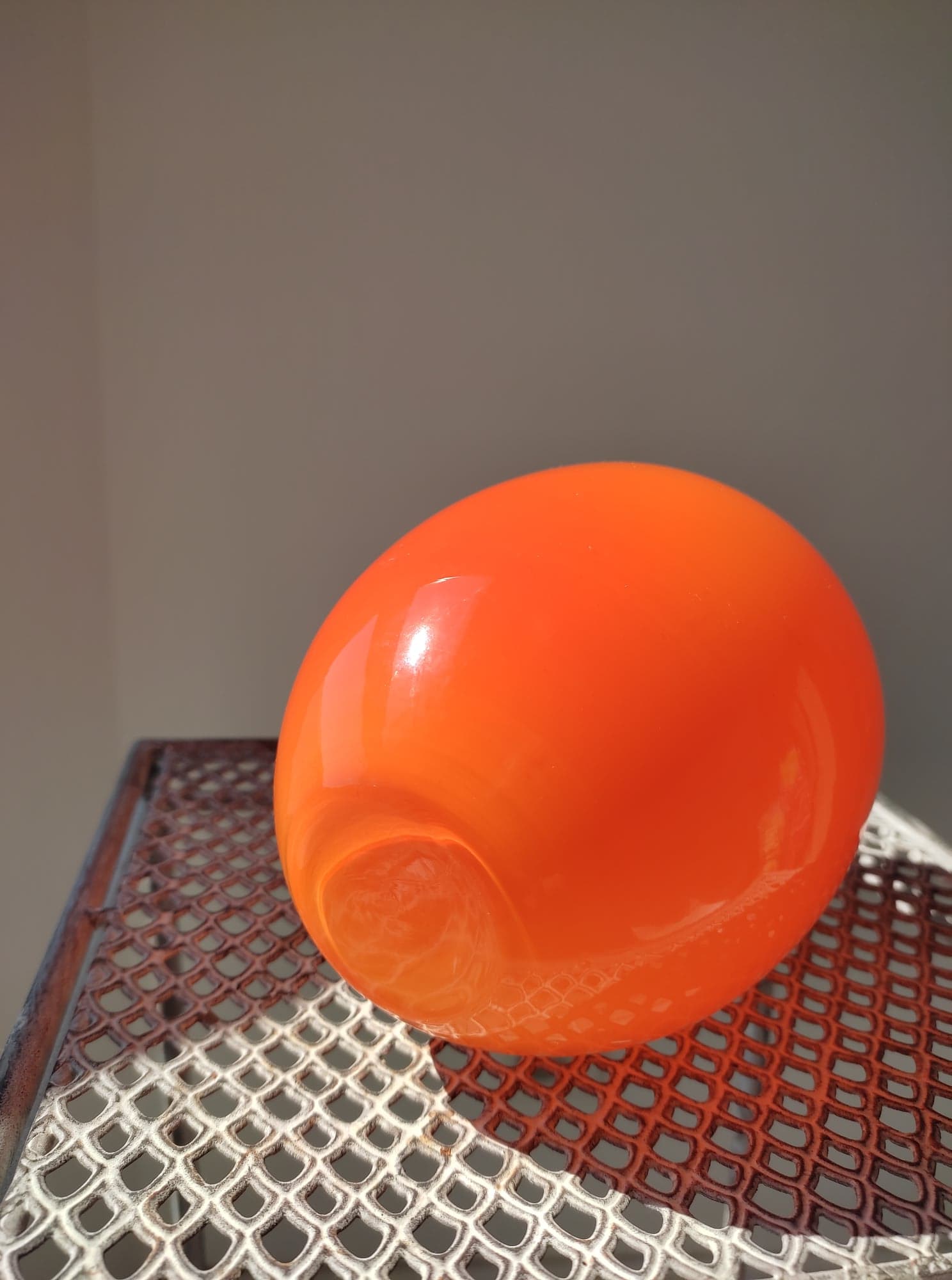 Orange soliflore vase in double glass
