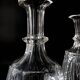 Two Le Creusot wine carafes (Baccarat) 19th century. Leaves