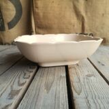 Ancient Saladier in Pink Ceramics by Digoin Sarreguemines Floral Decoration