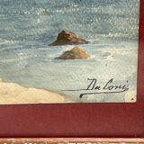 Daloni, pair of watercolors of the Mediterranean seaside, 20th century frame