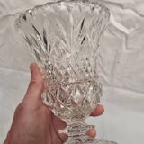 Bohemian crystal pedestal vase