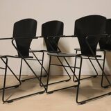 Series of 4 minimalist chairs model "EGOA 300" by Josep Mora