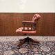 Classic English Chesterfield Desk Chair Salmon Colored