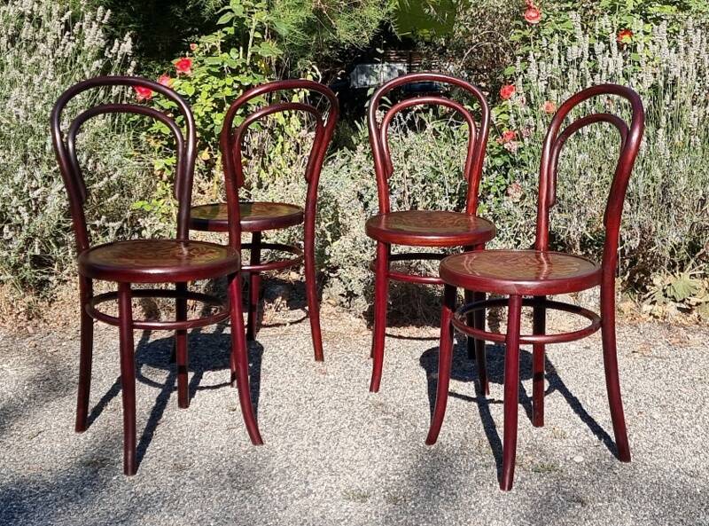 4 chairs bistrot n°14 Fischel seated with 20s décor