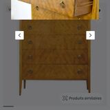 Commande en noyer du milieu du siècle Tallboy