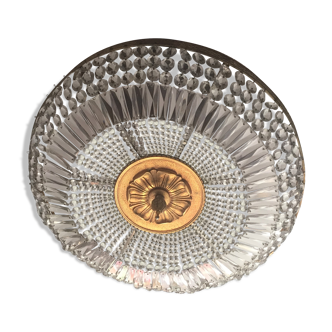 Large ceiling light with stamps and bronze Chandelier Ras de plafond Dome