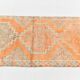 Apricot Tones Vintage Turkish Runner Rug, Oushak Wool Hallway Carpet