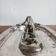 Silver serving dish by Franco Lapini with boar sculpture.