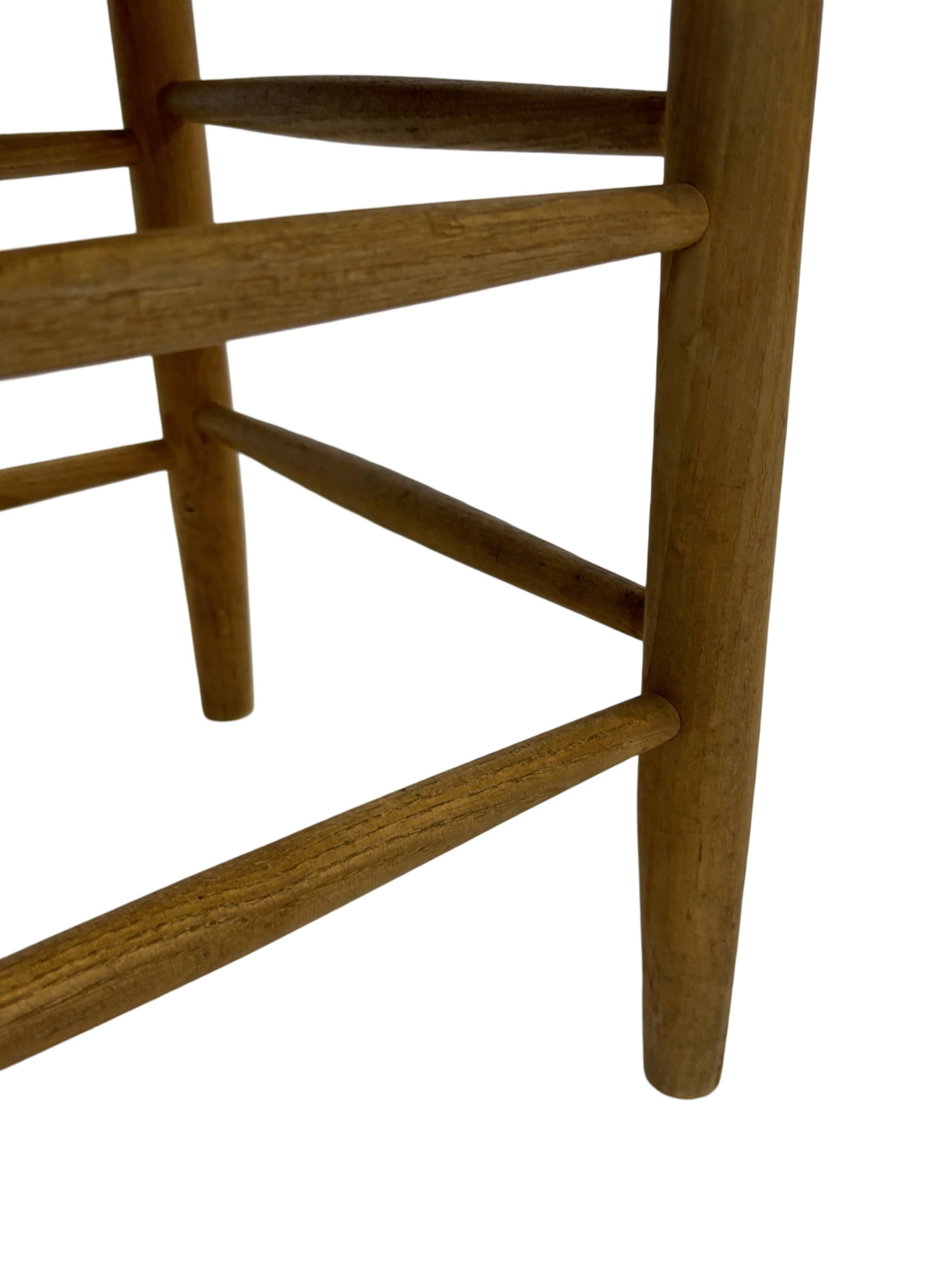 Vintage Danish papercord stool rope beech mid century '60s design