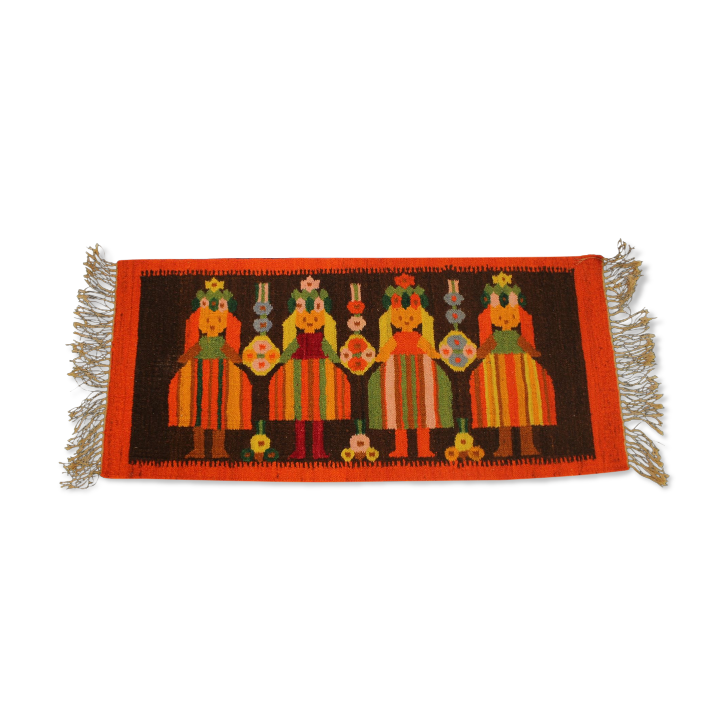 1960s Small Polish Wool Rug 132x51cm