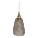 Vintage art deco tulip pendant light in frosted glass signed Degué
