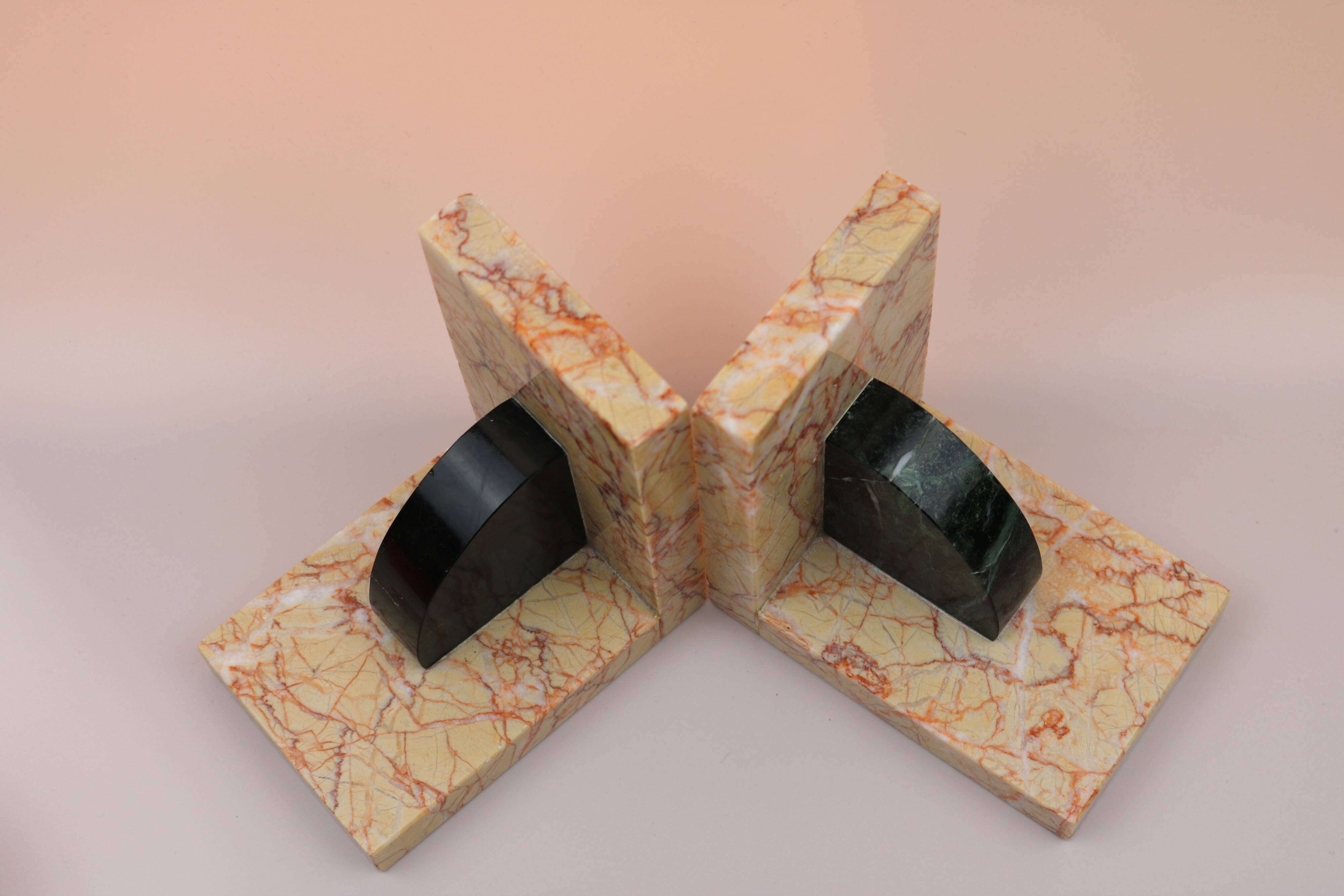 Art Deco Marble Bookends