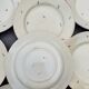 8 flat plates with earthenware seedings of multicolored florets