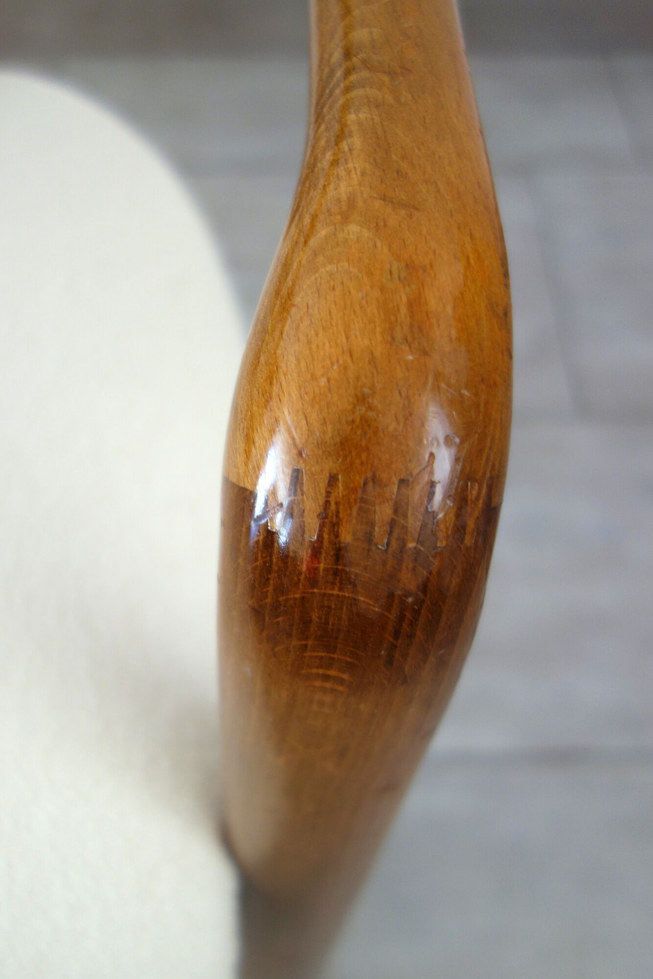 Vintage wooden armchair and thin buckle