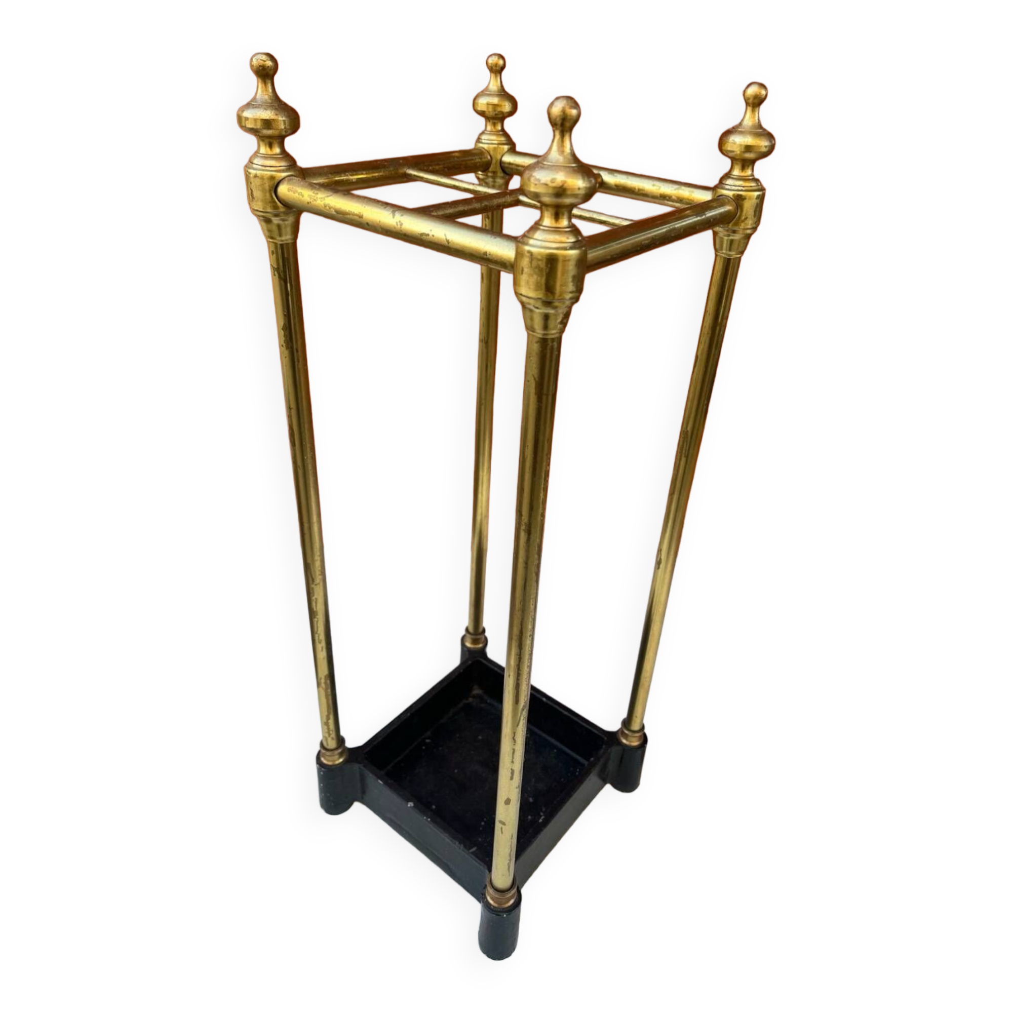 Umbrella stand in brass and cast iron