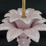 Palm tree lamp in pearly pink ceramic, Italy, circa 1960
