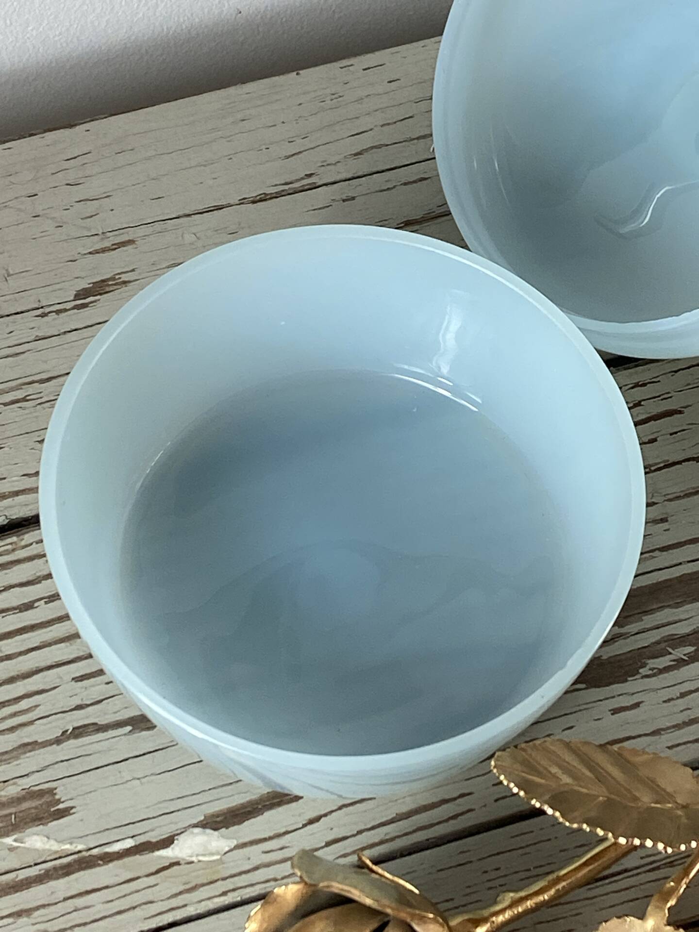 Blue opaline glass bonbonnière