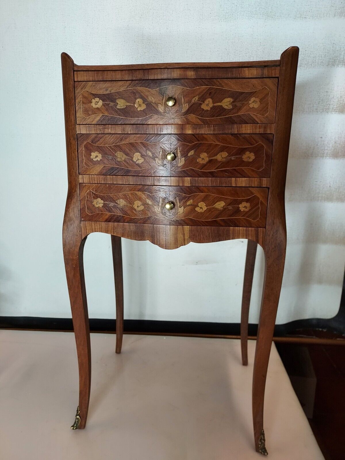 Marquetry bedside table