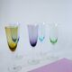 Ensemble de 5 flûtes en verre coloré multicolores 1970