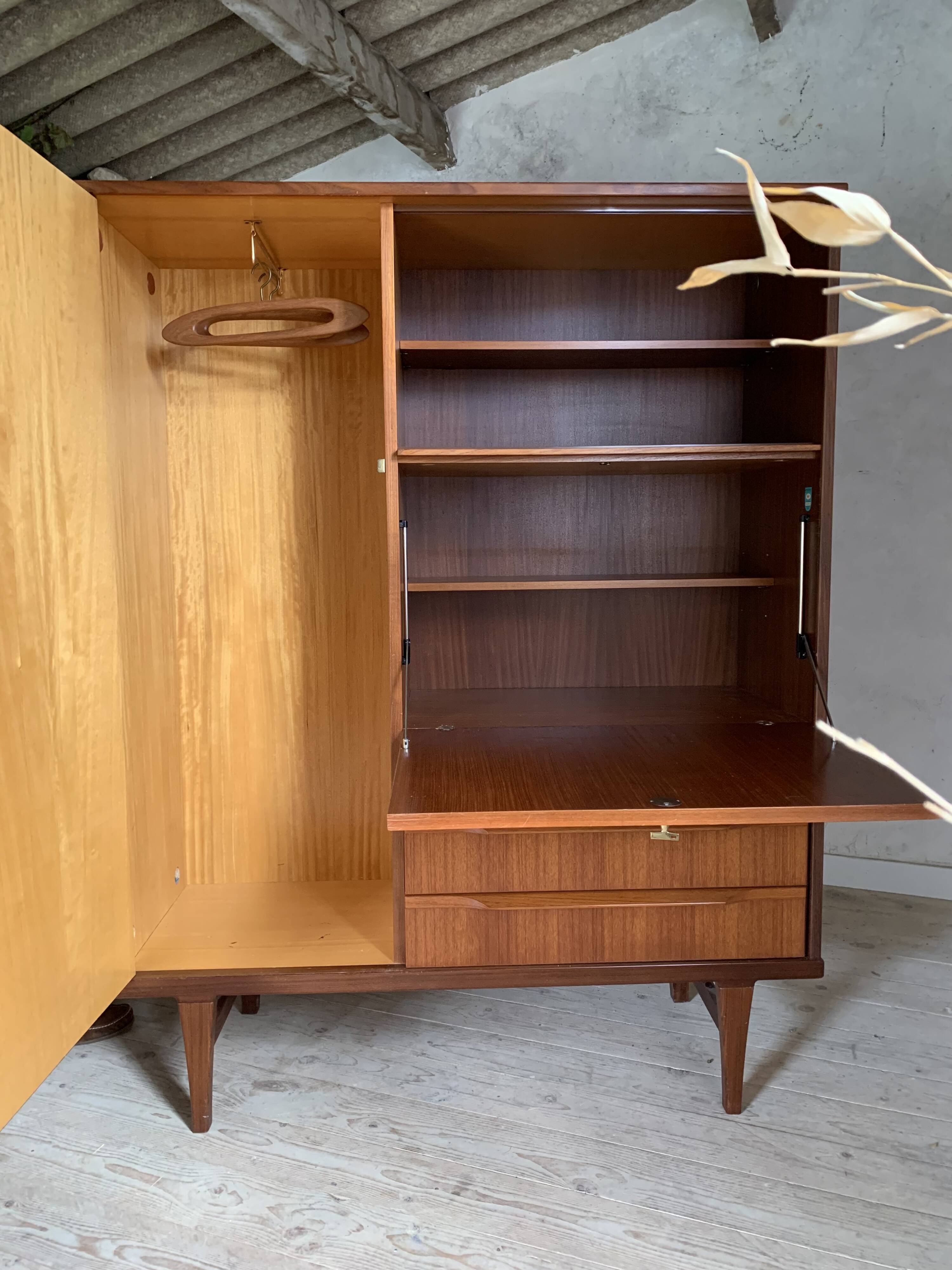 Vintage Scandinavian teak wardrobe