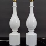 Pair of white lamps by Philippe Capelle, France, Circa 1970