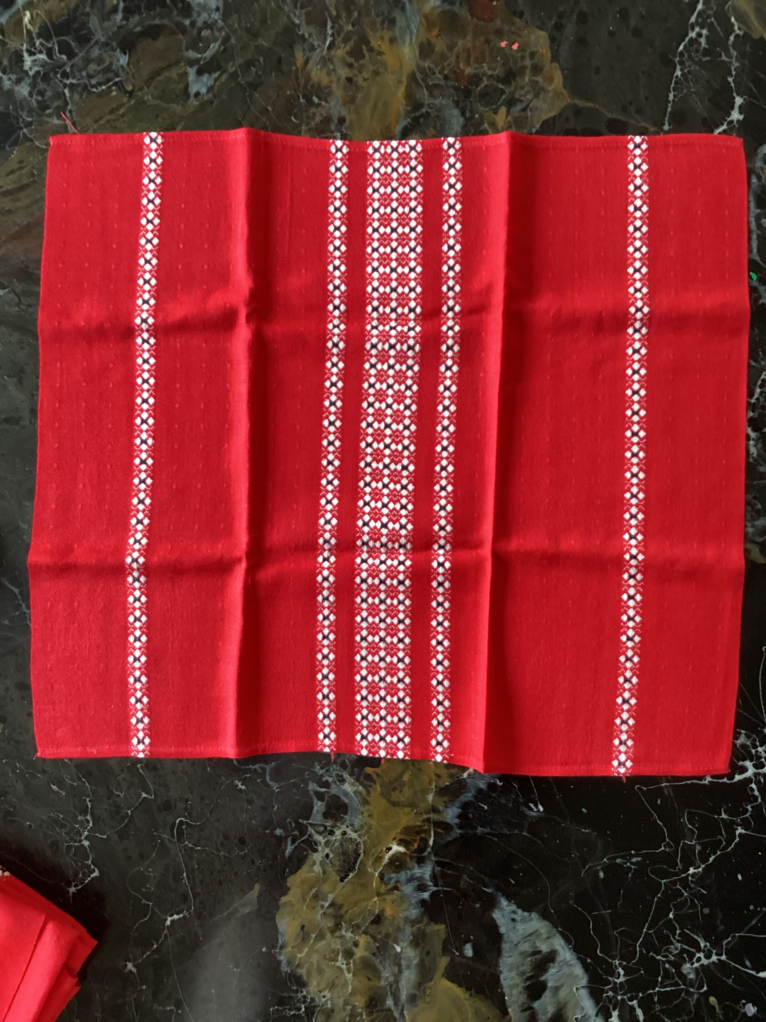 Set of six napkins in cotton / linen vintage dimension: height -52cm- width -48cm-