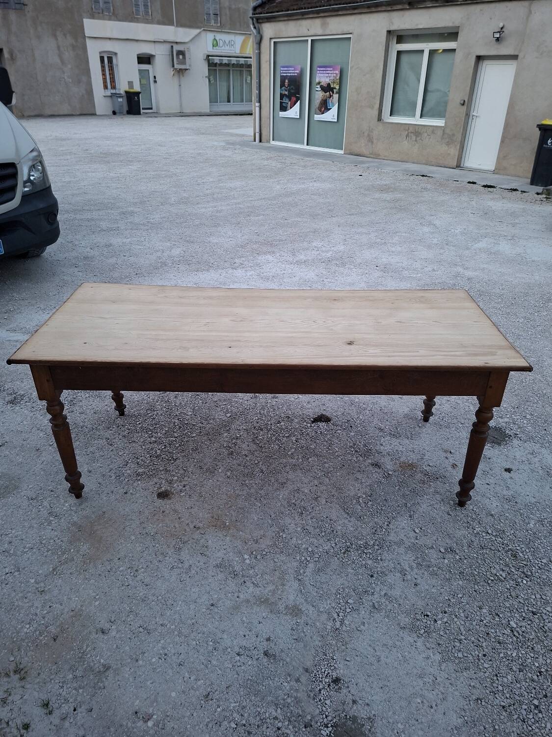 Old shop/work table with 2 drawers, Louis Philippe legs.