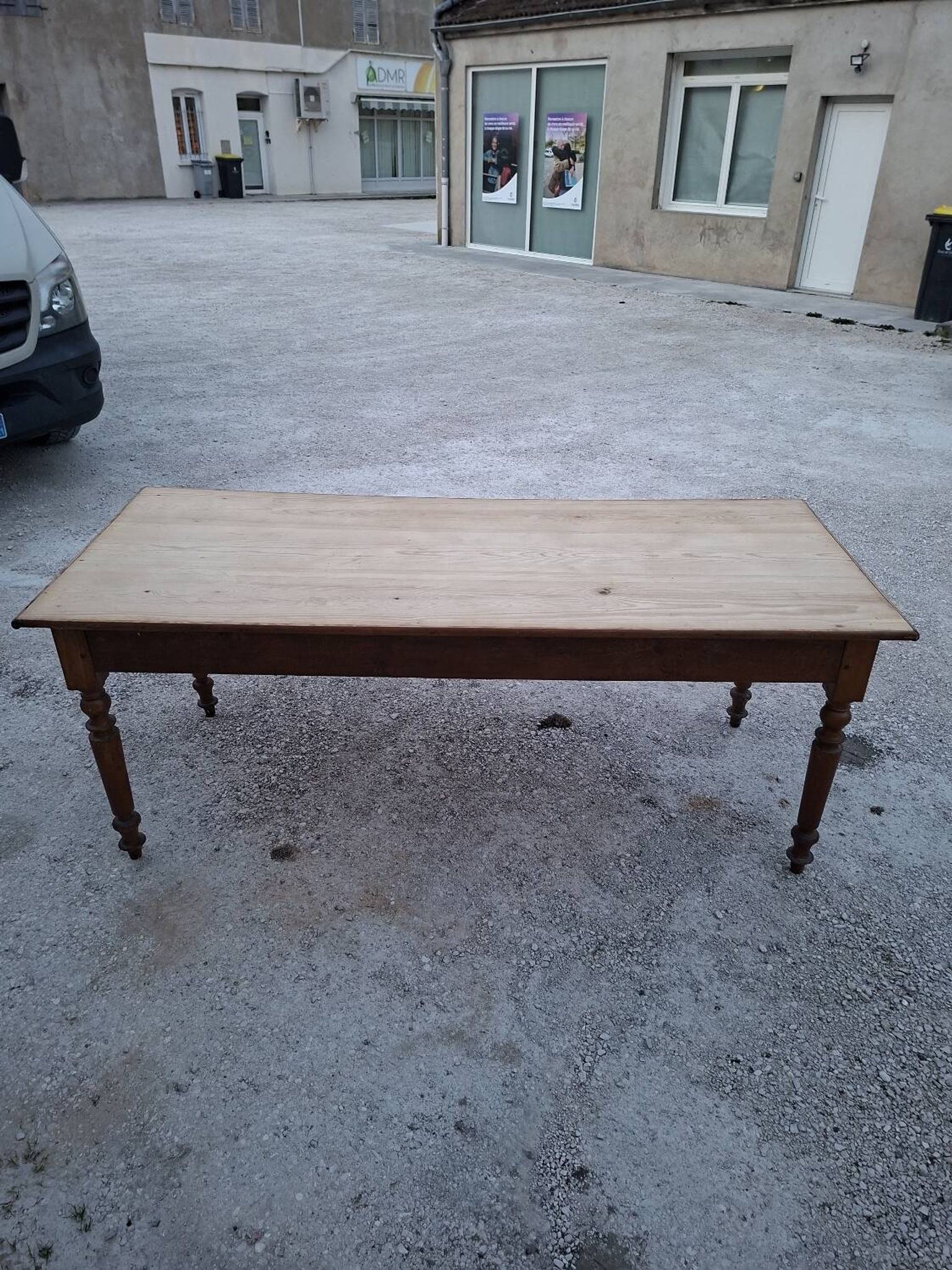 Table de métier ancienne, 2 tiroirs, piètements Louis Philippe