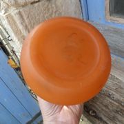 Vase soliflore Art Déco en pate de verre orange