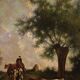 Ancien tableau de paysage italien signé et daté 1881