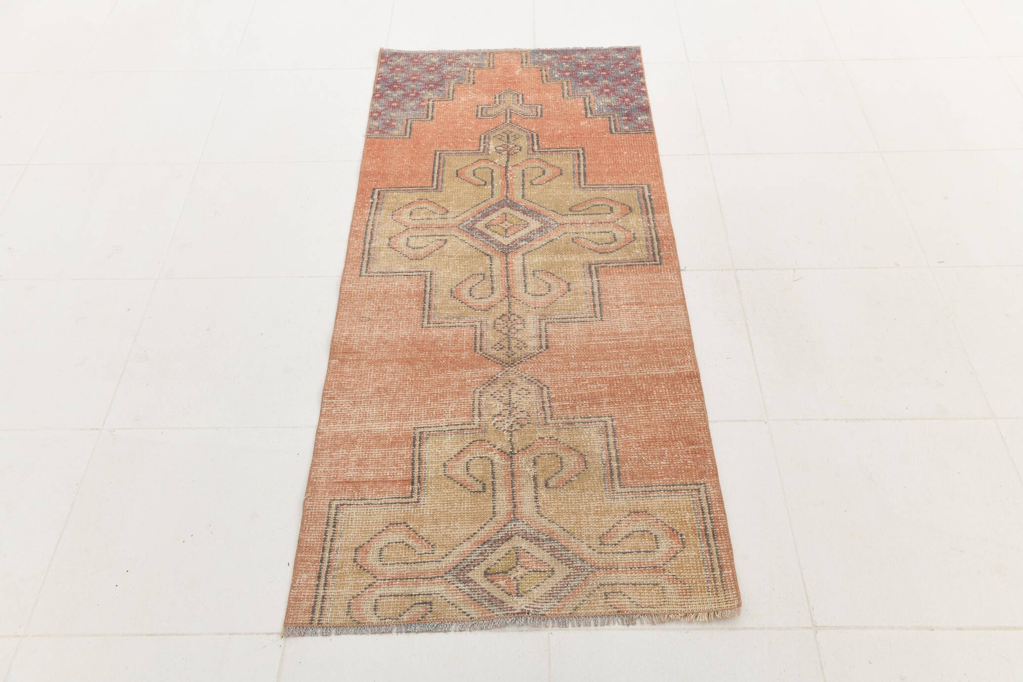 Tapis couloir vintage turc rouge pâle 2x5, 70x165 cm