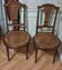 Pair of 1900 chairs in mahogany and walnut burl marquetry.