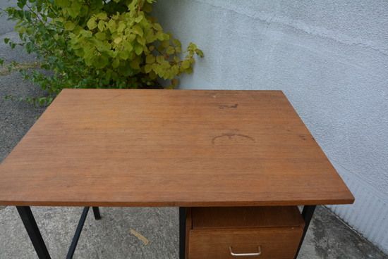 Bureau en bois et métal des années 60