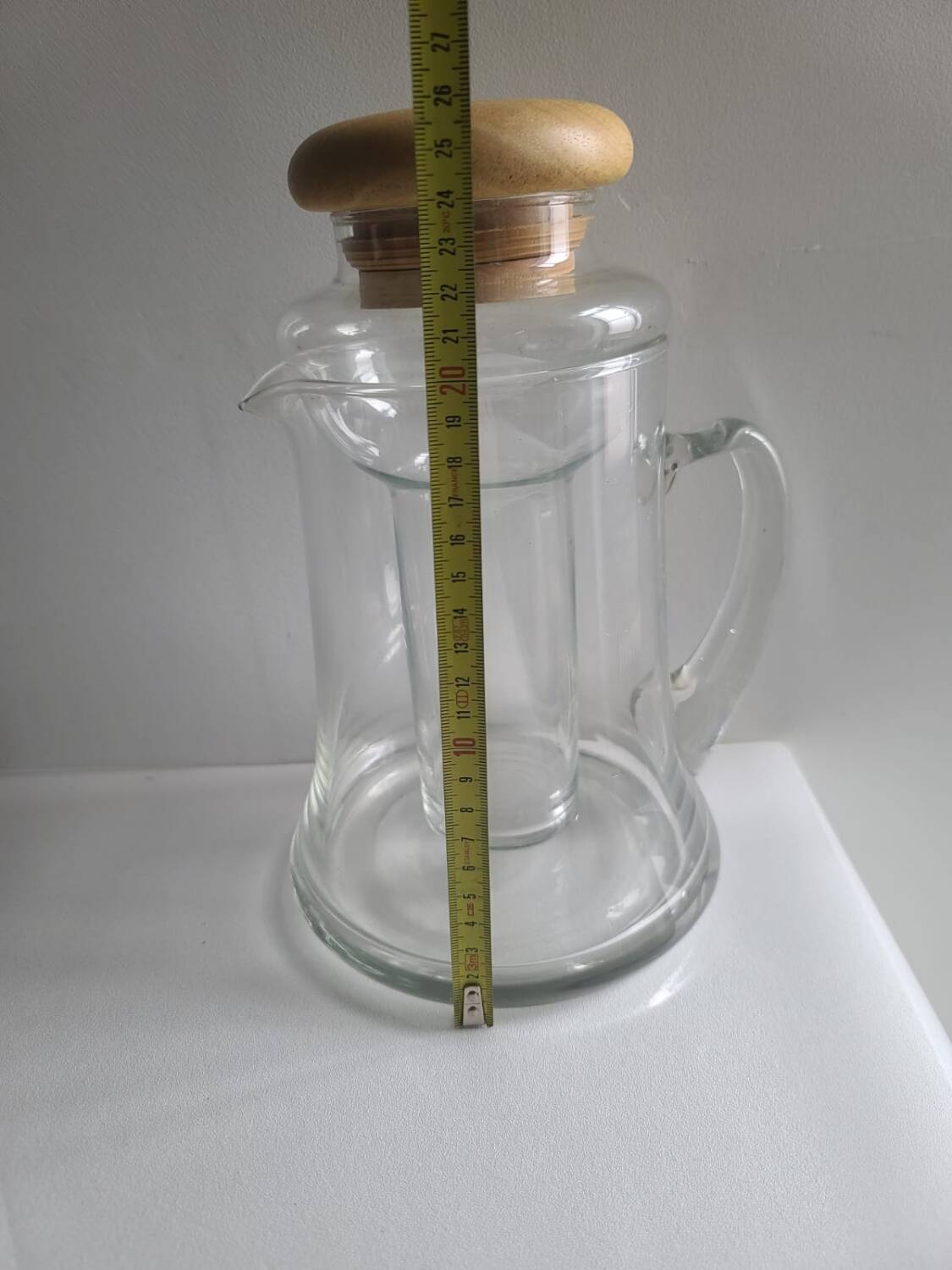 Borosilicate glass pitcher with infuser and wooden lid #PIMR