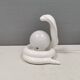COBRA table lamp with thin milky white glass shade/dome, Sweden 1980s
