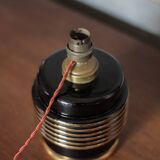 Vintage lamp, table lamp, bedside lamp, black and gold lamp base