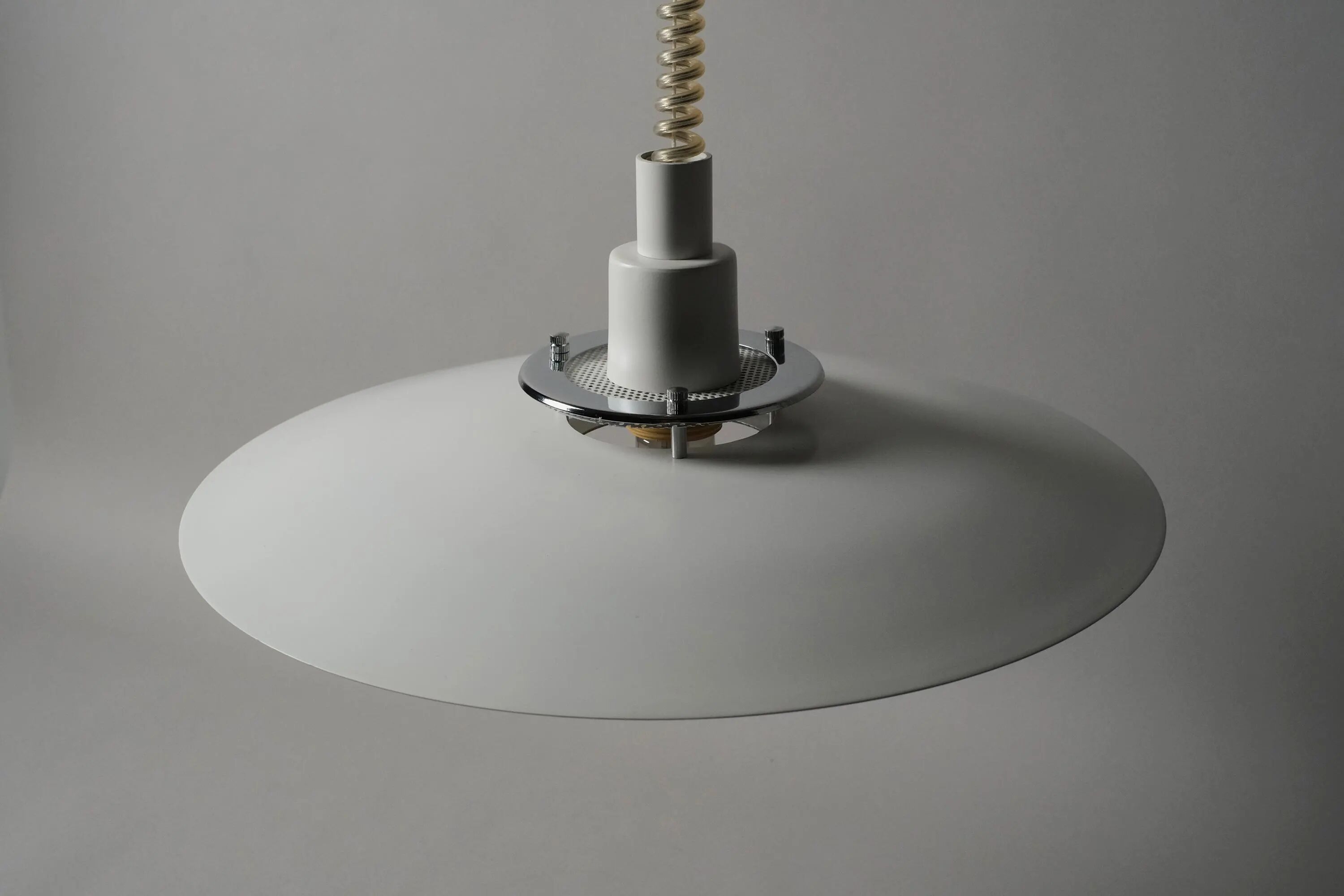 Markslöjd Multi-Layered Pendant Lamp, White Lacquered, 1990s Scandinavian Modern Lighting, Sweden