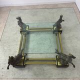 Old brass and gilded bronze table horses design from the 70s vintage Horses