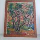 Oil on canvas scene of trees from the 1950s.